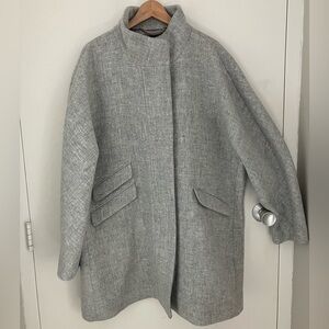 J. Crew Light Gray Stadium Cloth Wool Cocoon Coat - 22
